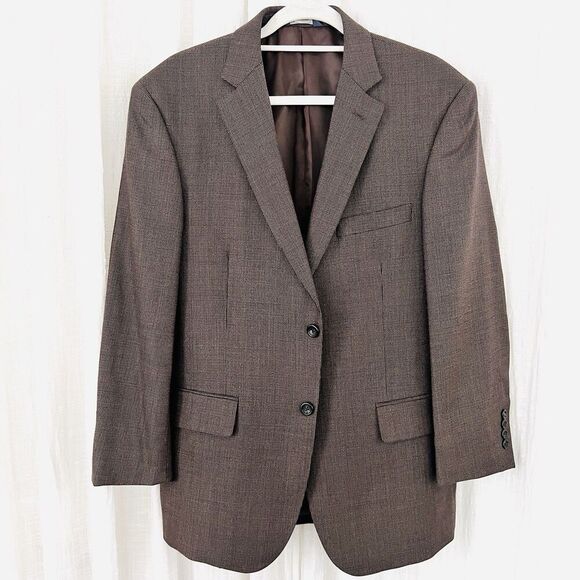 Pronto Uomo Platinum Brown 100% Wool Blazer Sports Coat Suit Jacket Size 42Short - Picture 1 of 11